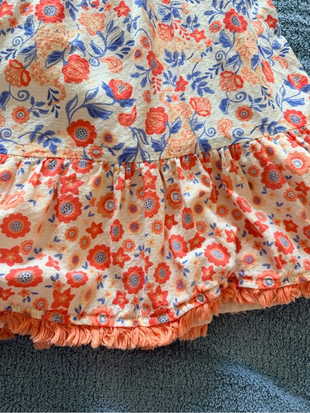 Haute Hippie Girls Floral Sundress in Orange & Blue
